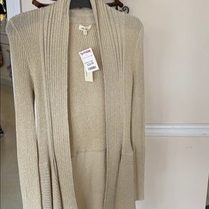 Size medium gold sparkle open sweater